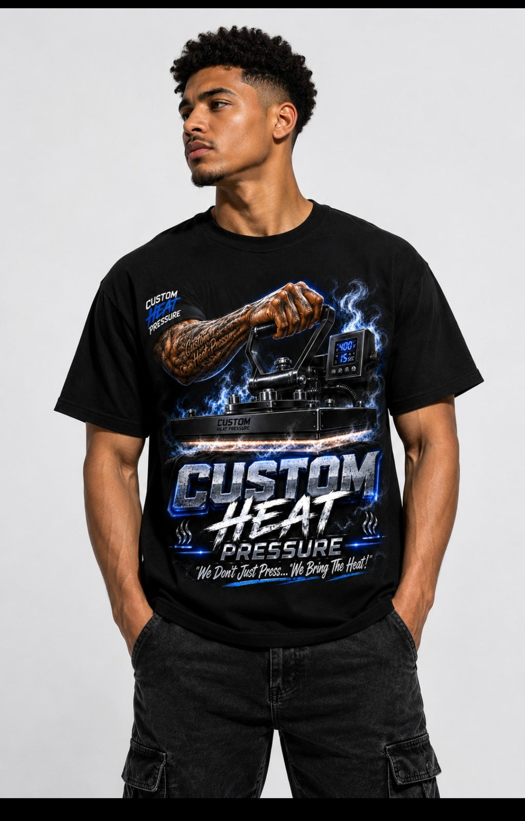 Custom Heat Pressure Signature Tee - Black