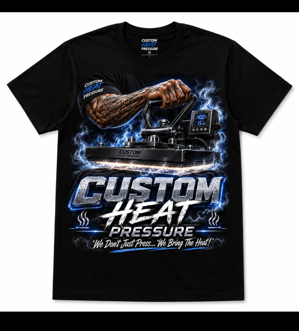 Custom Heat Pressure Signature Tee - Black
