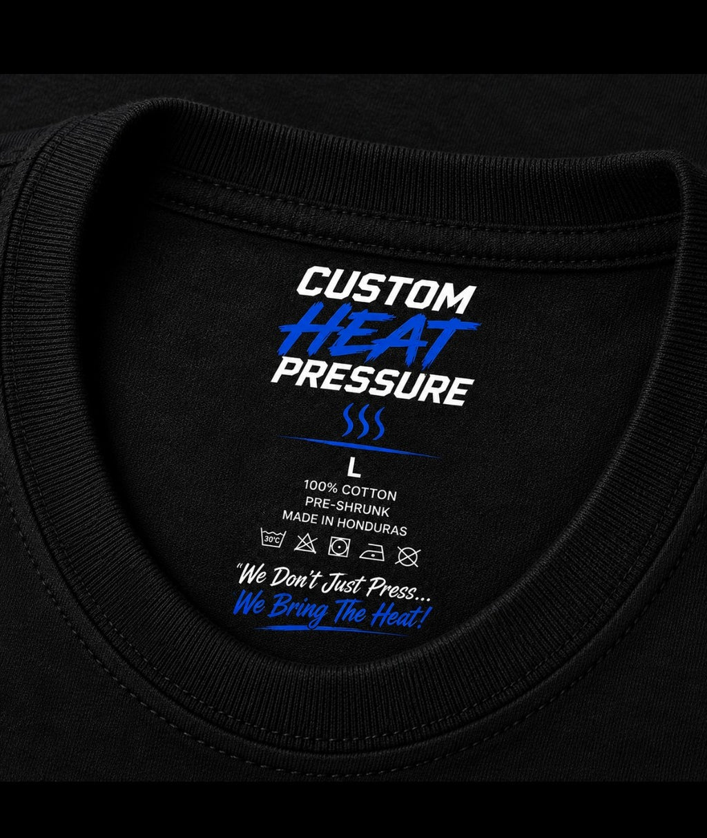 Custom Heat Pressure Signature Tee - Black